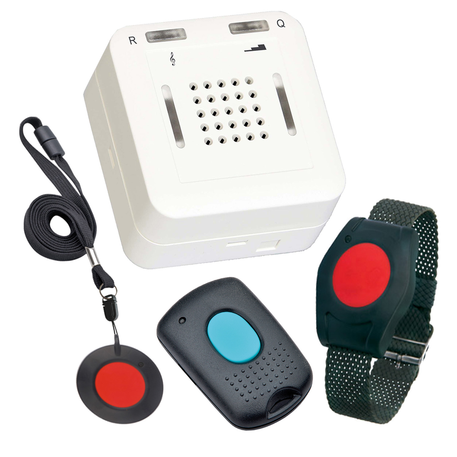 ELDAT RS16 Hausnotruf mit  Arm, - Halsband- und  Quittierungssender