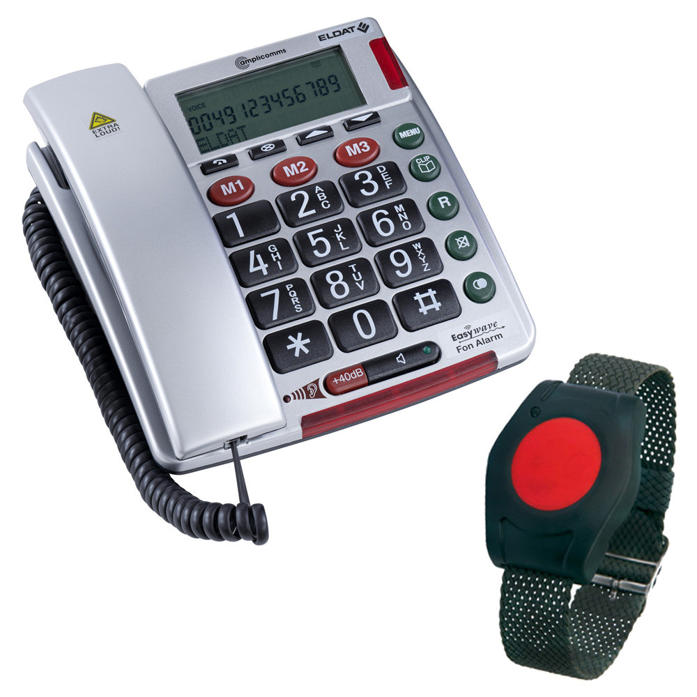 ELDAT Easywave Fon Alarm APF02 mit Notruf-Armband, gebraucht wie neu, vom Hersteller technisch überprüft