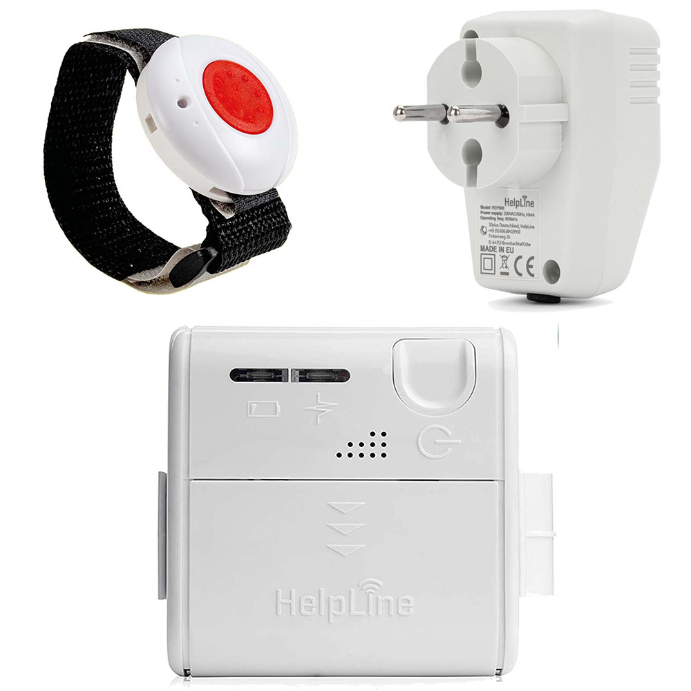 HELPLINE MINI Mobiler Hausnotruf mit Repeater REP868 und Notrufarmband