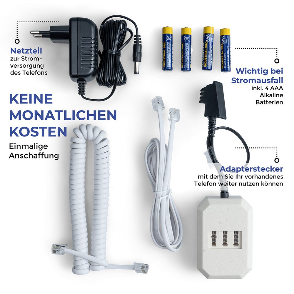 MAXCOM KXTSOS 481 Seniorentelefon mit  2 Armband- und 2 Umhängesender