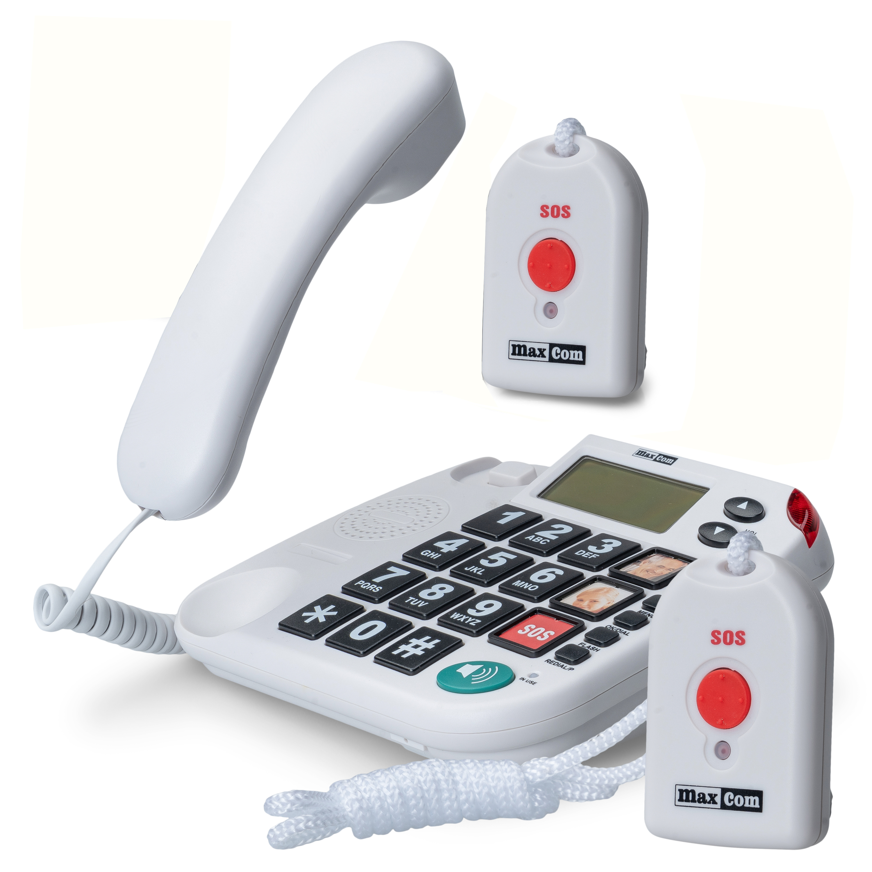 MAXCOM KXTSOS 481 Seniorentelefon mit 2 Notruf-Umhängesendern